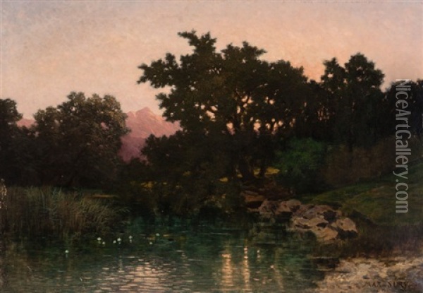 Soir (solitude) Oil Painting - Max Josef von Sury