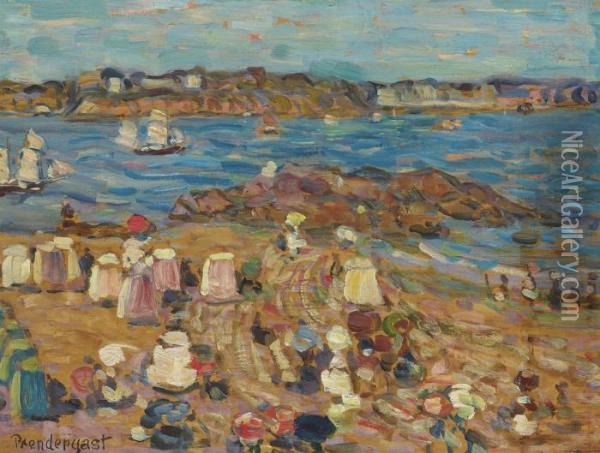 Study Of Malo: The Border Of The Sea Oil Painting - Maurice Brazil Prendergast