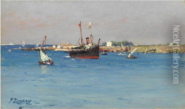 Coastal View Oil Painting - Fausto Zonaro