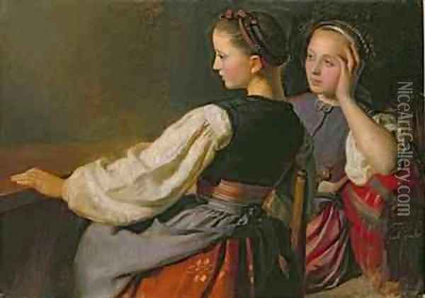 A Girl from Probsteier Oil Painting - Jacob Gensler