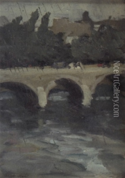 Charenton Bridge - Raining Oil Painting - Robert Henri