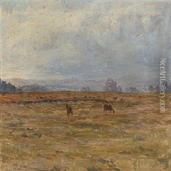 View From The Deer Garden Oil Painting - Achton Friis