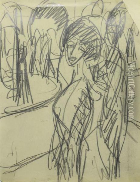 Strassenszene In Berlin Oil Painting - Ernst Ludwig Kirchner