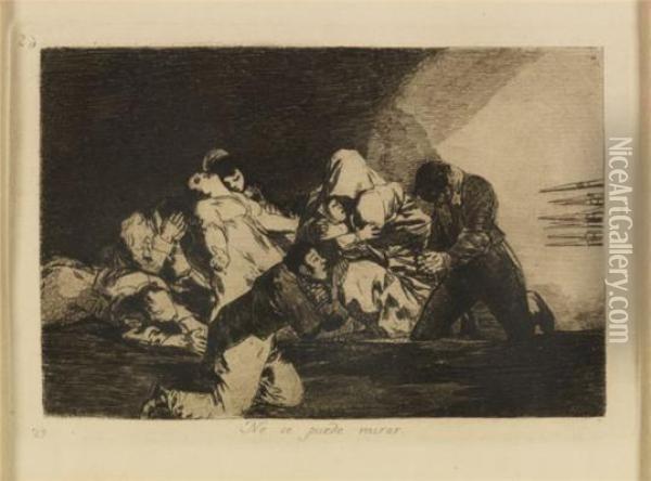 No Se Puede Mirar (non Si Puo Guardare) Oil Painting - Francisco De Goya y Lucientes