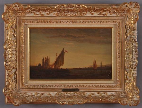 Coastal View With Ships Oil Painting - Felix Ziem