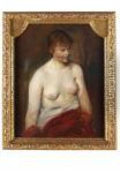 Madchen, Halbakt Oil Painting - Lovis (Franz Heinrich Louis) Corinth