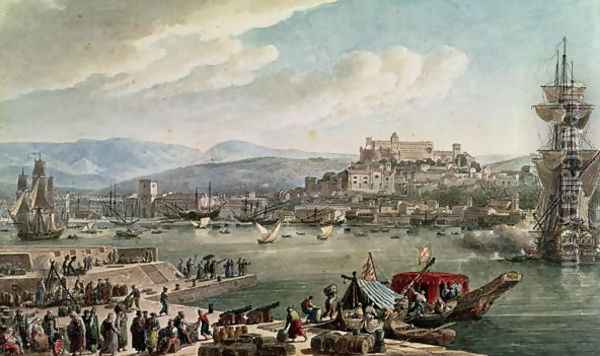Trieste Harbour, 1802 Oil Painting - Louis Francois Cassas