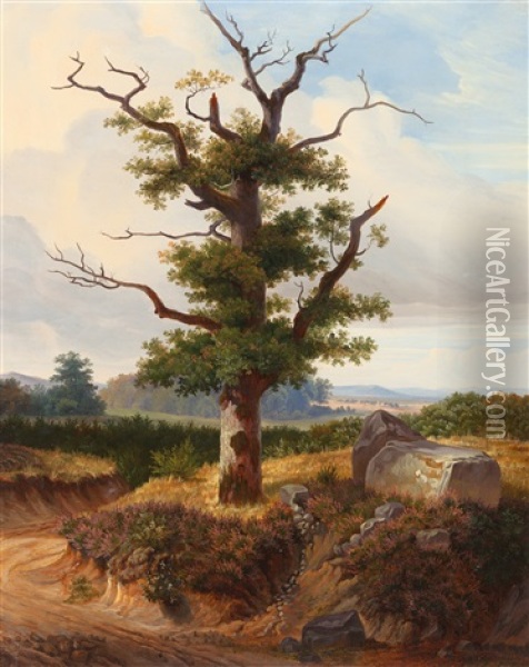 Landschaft Mit Groser Eiche Oil Painting - Friedrich Karl Joseph Simmler