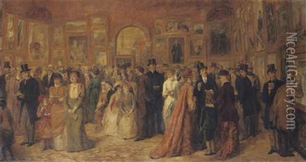 The Private View Oil Painting - William Powell Frith