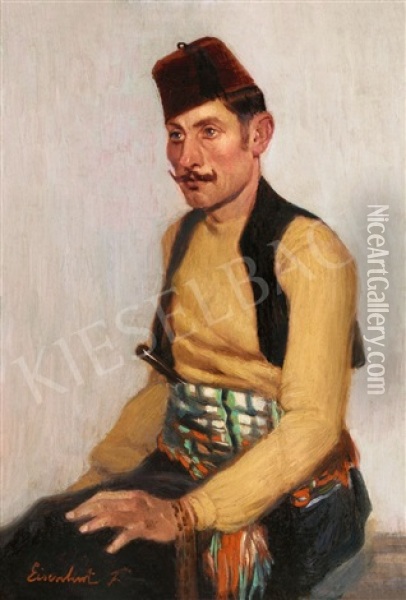 Turkish Man Oil Painting - Ferencz Franz Eisenhut