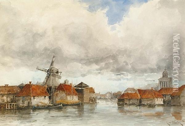 Canal Views Oil Painting - Hermanus Jr. Koekkoek
