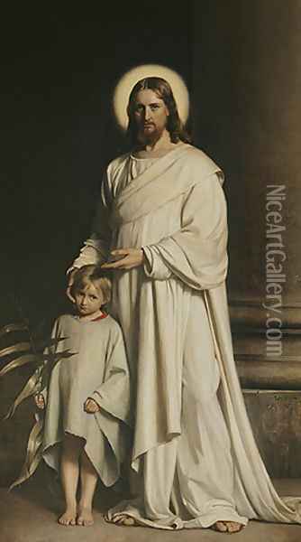 Christ and a Boy Oil Painting - Carl Heinrich Bloch