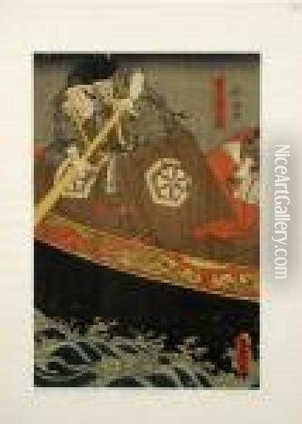Rameur Dans Sa Barque Oil Painting - Utagawa Toyokuni Iii