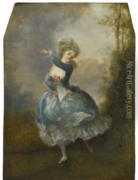 Mademoiselle Duthe (rosalie Gerard, 1752-1820) Dancing Oil Painting - Jean-Frederic Schall