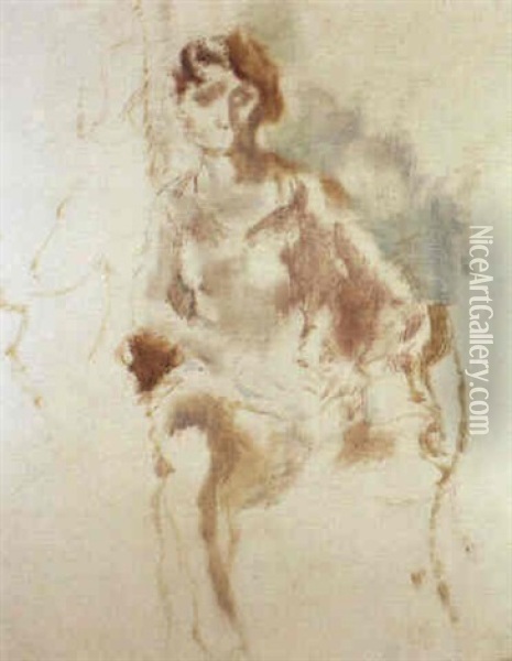 Jeune Danseuse Dans Un Fauteuil Oil Painting - Jules Pascin
