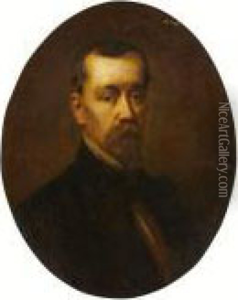 Portrait De Jean-baptiste Carpeaux Oil Painting - Adolphe Joseph Th. Monticelli