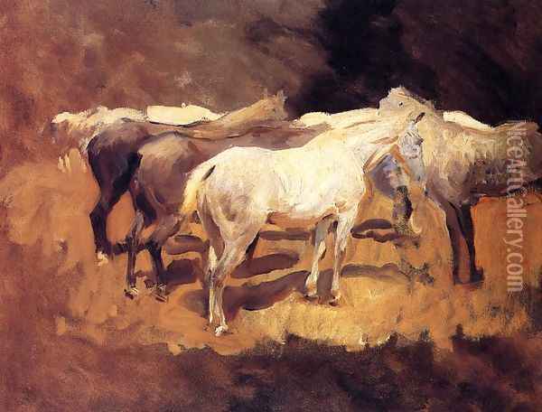 Horses At Palma Oil Painting - John Singer Sargent