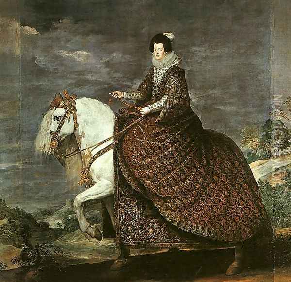 Queen Isabel of Bourbon Equestrian 1634-35 Oil Painting - Diego Rodriguez de Silva y Velazquez