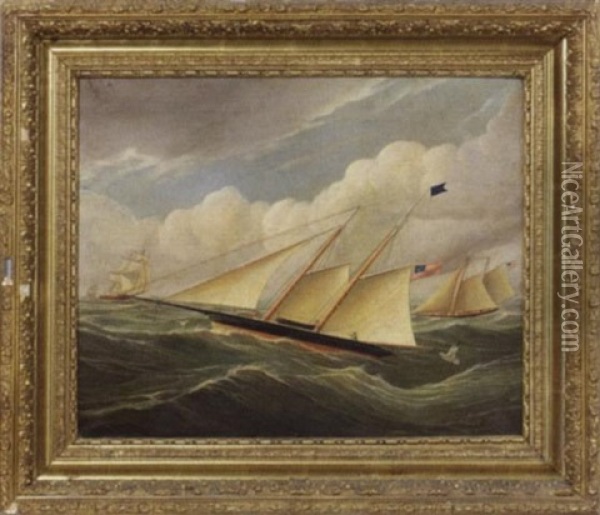 A Sailboat Race Oil Painting - James Edward Buttersworth