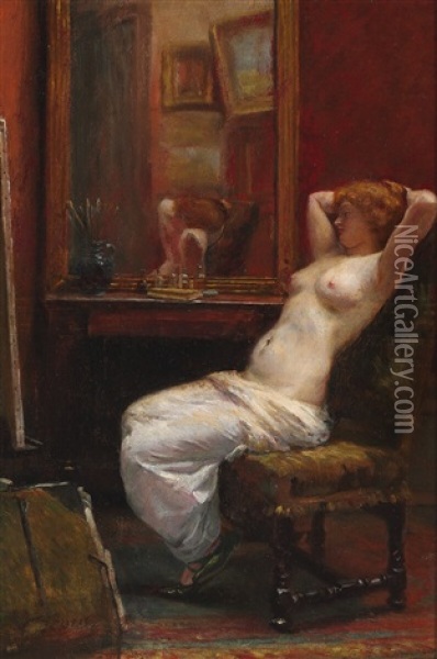The Model Is Resting Oil Painting - Gustav Zorn