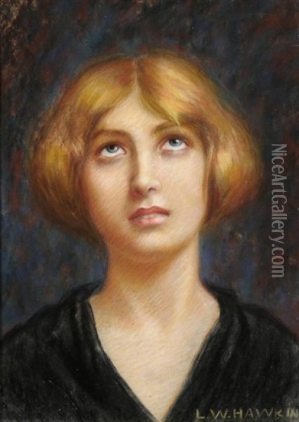 Blonde Frau Nach Oben Blickend Oil Painting - Louis Welden Hawkins
