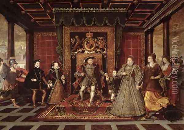 The Family of Henry VIII An Allegory of the Tudor Succession 2 Oil Painting - Lucas de Heere