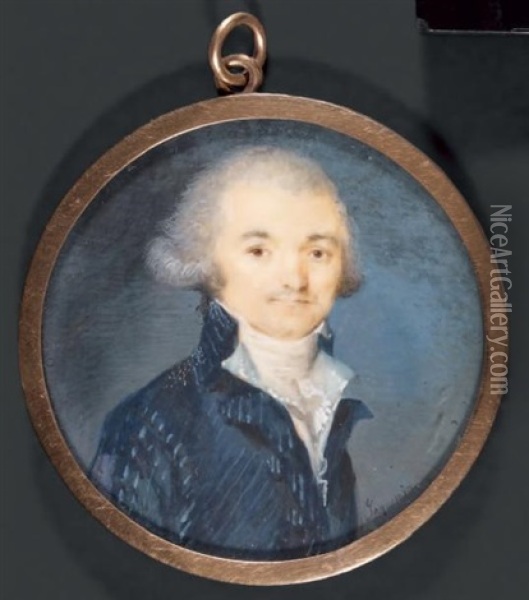 Portrait Du Jeune Robespierre, En Buste De Trois-quarts Vers La Droite Oil Painting - Francois Jacquemin