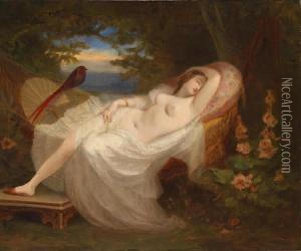 Female Nude Reclining Oil Painting - Ludwig Thibeaux