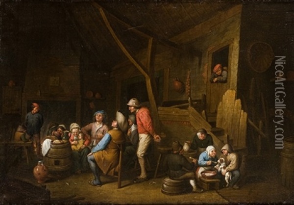 Interior Con Personajes Oil Painting - Cornelis Mahu