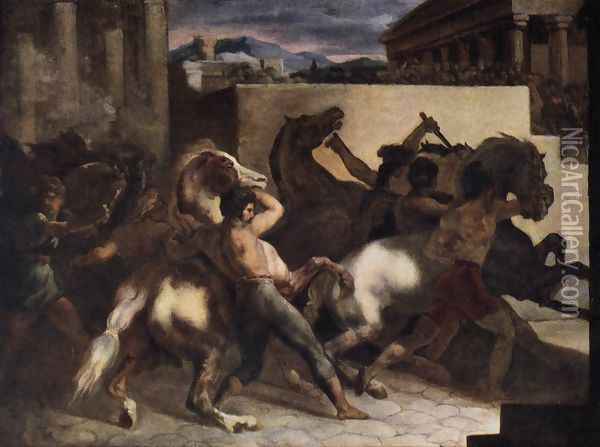 Riderless Horse Races 1817 Oil Painting - Theodore Gericault