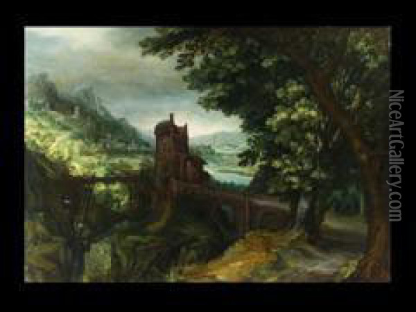 Landschaft Mit Castell Oil Painting - Anton Mirou