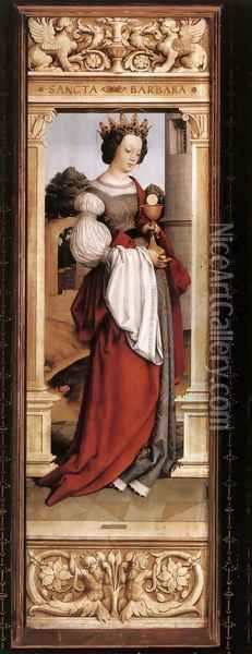 St Barbara 1516 Oil Painting - Hans Holbein the Younger