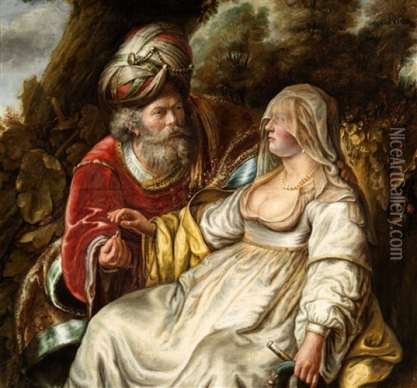 Judah Giving His Ring To Tamar Oil Painting - Jan Victors