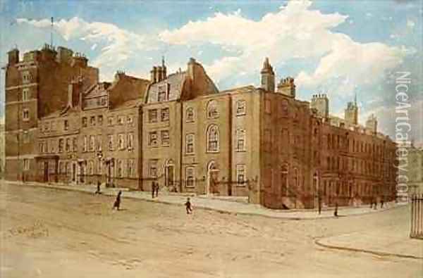 View of Old Cobham Row and part of Cold Bath Square Finsbury Oil Painting - John Phillipp Emslie