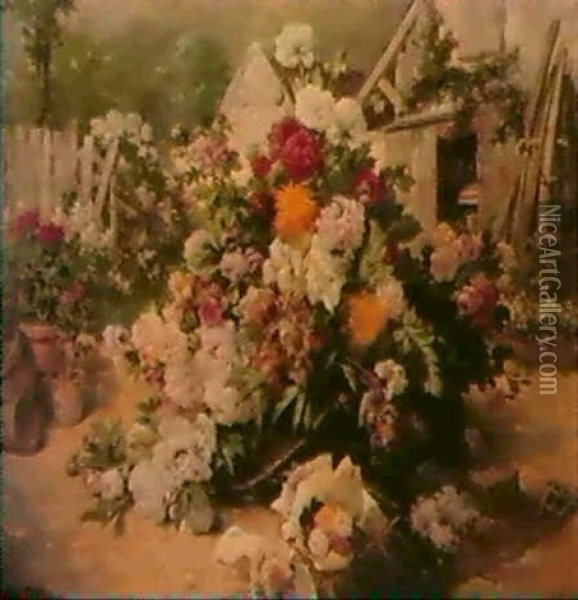 Summer Flowers Oil Painting - Alfred Petit