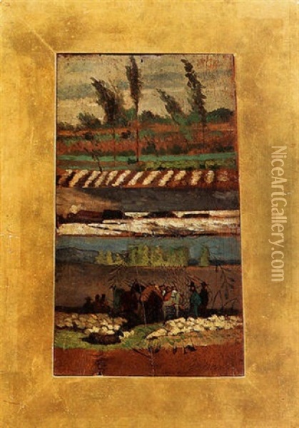 Tre Impressioni Di Una Giornata Di Pioggia Oil Painting - Giovanni Fattori