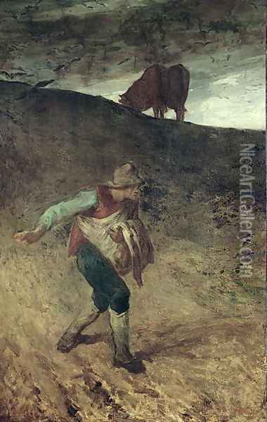 The Sower, 1847-48 Oil Painting - Jean-Francois Millet
