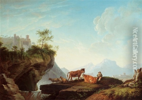 Der Wasserfall Von Tivoli Oil Painting - Jacob Philipp Hackert
