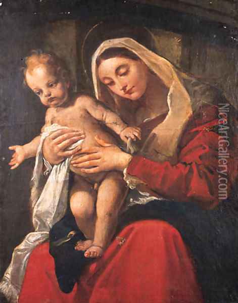 The Madonna and Child Oil Painting - Giacomo Cavedone