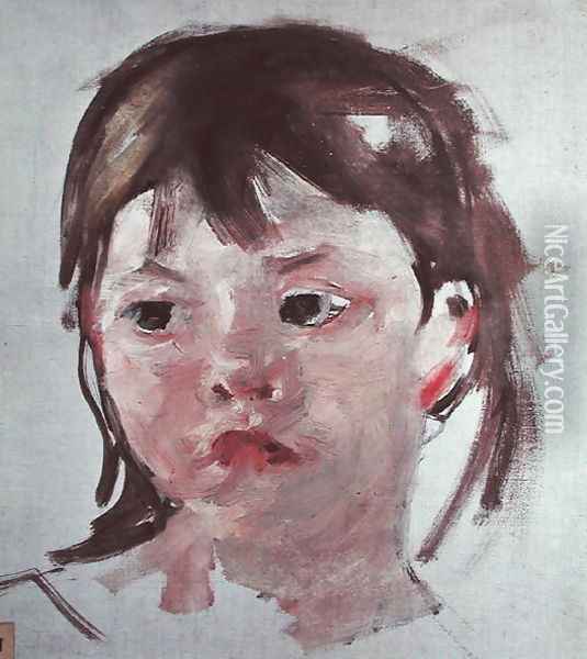 Head of a Young Girl 2 Oil Painting - Mary Cassatt