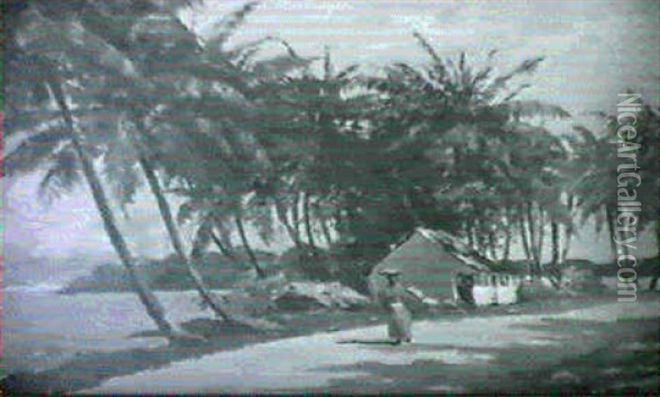 Home From The Market/a Jamaican Scene Oil Painting - Abbott Fuller Graves