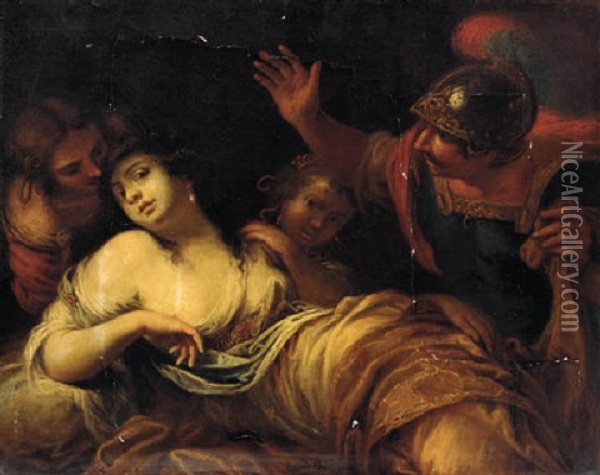 Tarquin And Lucretia Oil Painting - Sebastiano Mazzoni