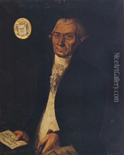 Portrait Of Count Nicolas Metaxas Oil Painting - Nicholaos Kantounis