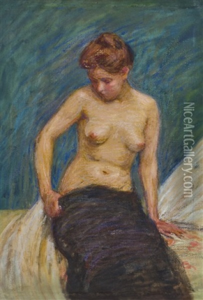 Model Undressing Oil Painting - Maria Wiik