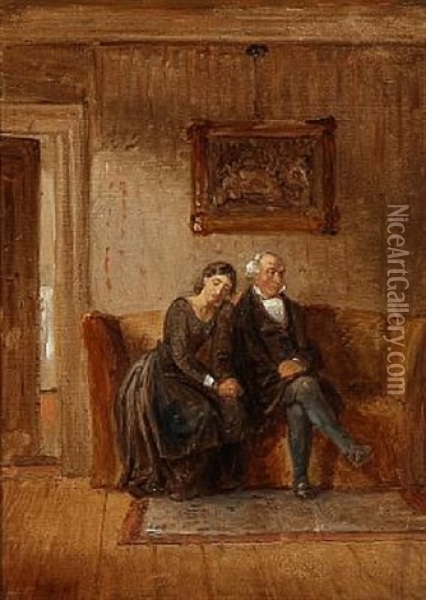 Kjaerestesorg Oil Painting - Wilhelm Nicolai Marstrand