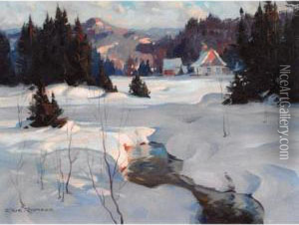 Late Afternoon, Ste. Adele Country Oil Painting - Eric John Benson Riordon