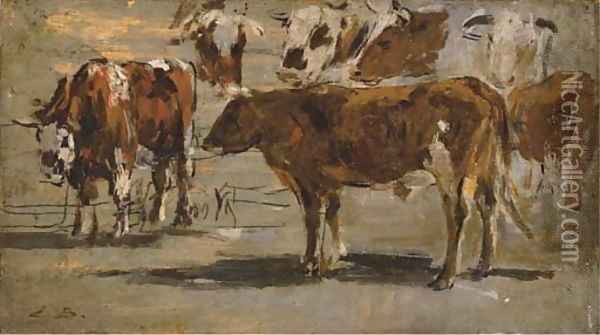 Etude de vaches Oil Painting - Eugene Boudin