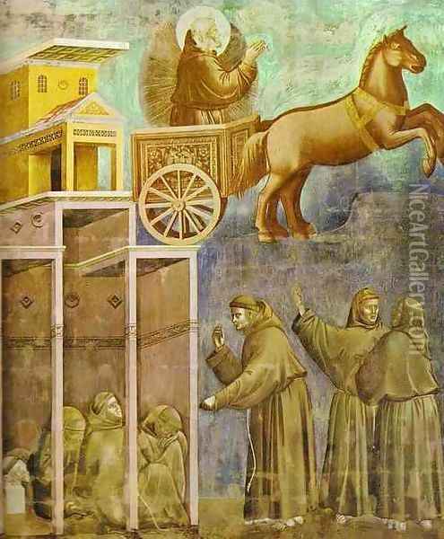 The Vision Of The Chariot Of Fire 1295-1300 Oil Painting - Giotto Di Bondone