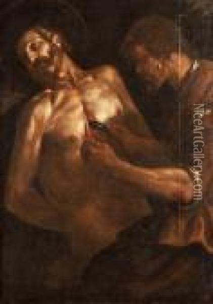 The Martyrdom Of St Bartolomeo Oil Painting - Michelangelo Merisi Da Caravaggio