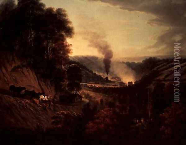 Morning at Coalbrookdale Oil Painting - William Williams